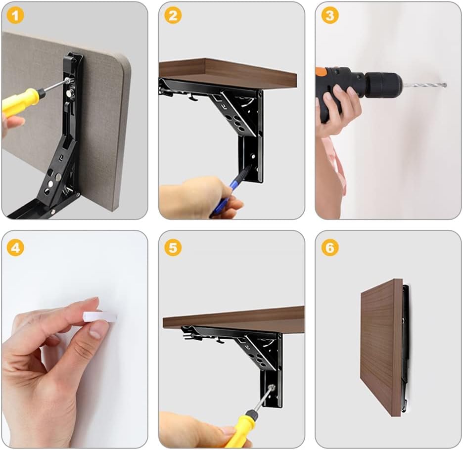 Klappkonsole 400MM, 2 Stück Klappkonsole Schwerlast, Edelstahl Klapptisch Wand, Klappregalhalterunge