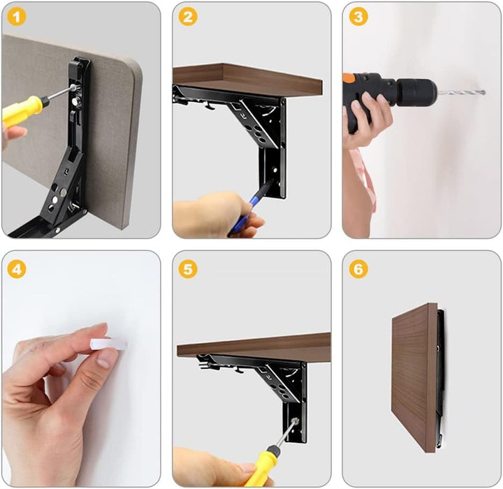 Klappkonsole 400MM, 2 Stück Klappkonsole Schwerlast, Edelstahl Klapptisch Wand, Klappregalhalterunge