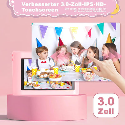 Kinderkamera, 3,0 Zoll Touchscreen Kinder Kamera, 48MP 1080P Digitalkamera Kinder, WiFi & USB fotoap