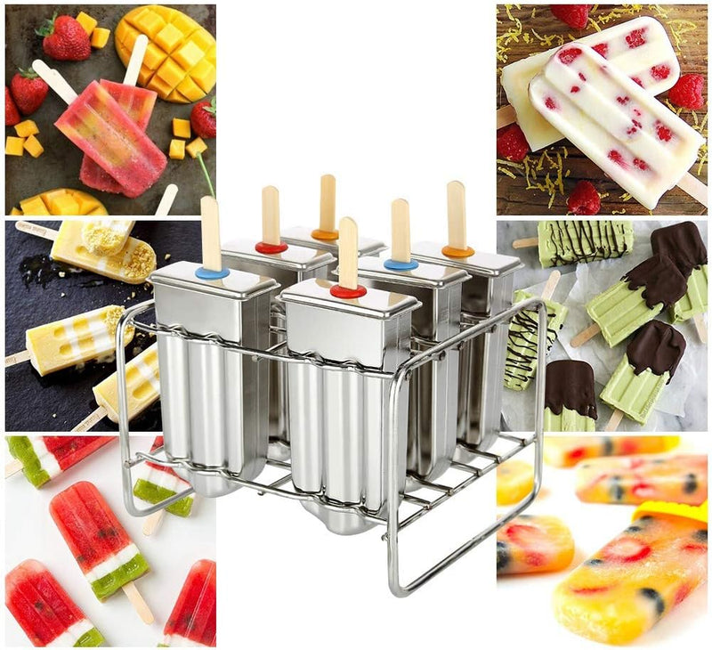 Popsicle-Form, Eiscreme Form, Edelstahl Eislutscher Formen mit Stick Holder für Kinder und Erwachsen