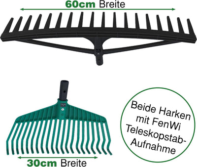 FenWi Harke & Rechen als Zubehör-Module Anbauwerkzeuge und Erweiterung zu Alu-Teleskopstangen und Te