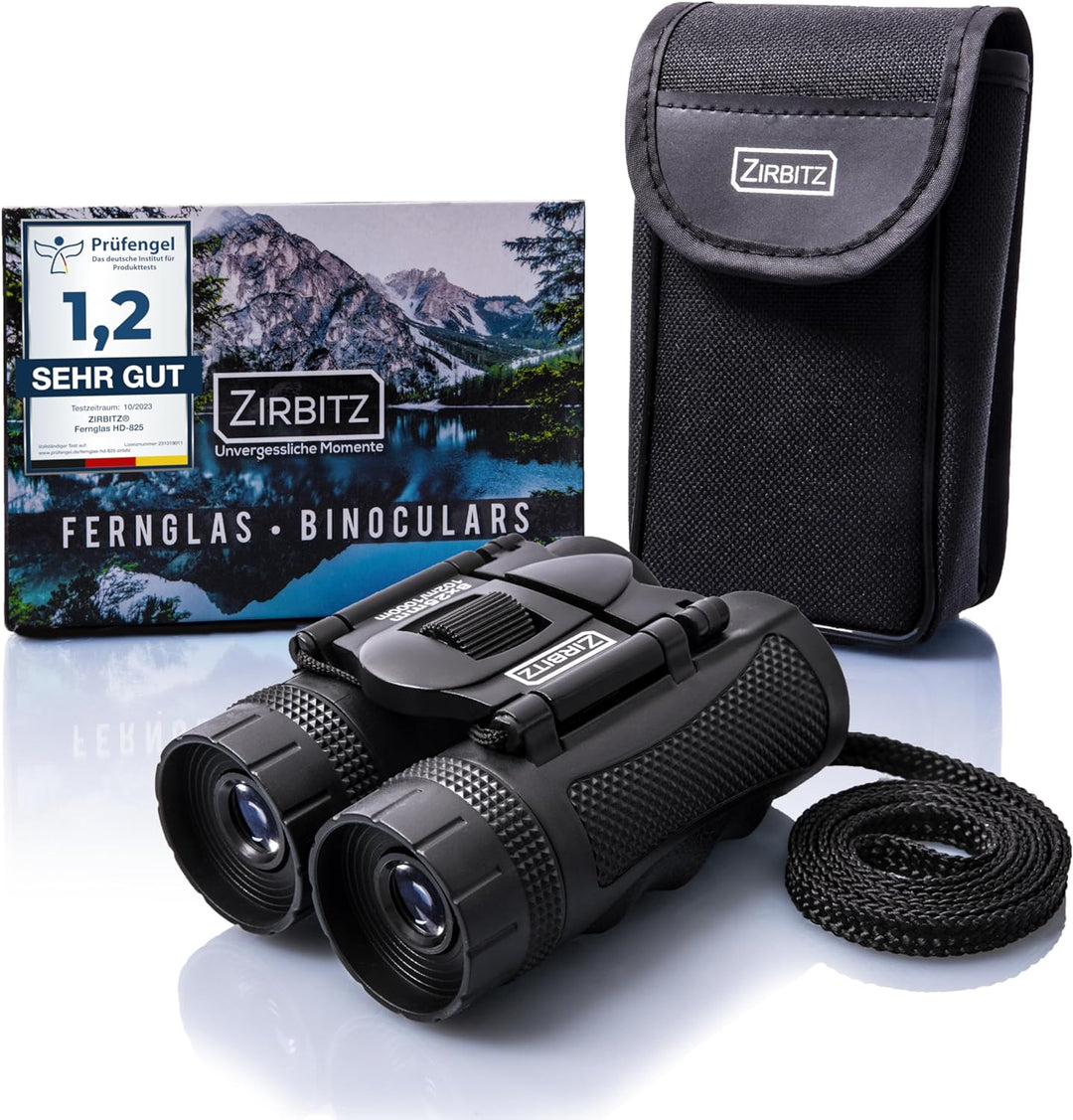 ZIRBITZ® HD Fernglas - Kleines und kompaktes Fernglas im Taschenformat für Wandern, Vogelbeobachtung