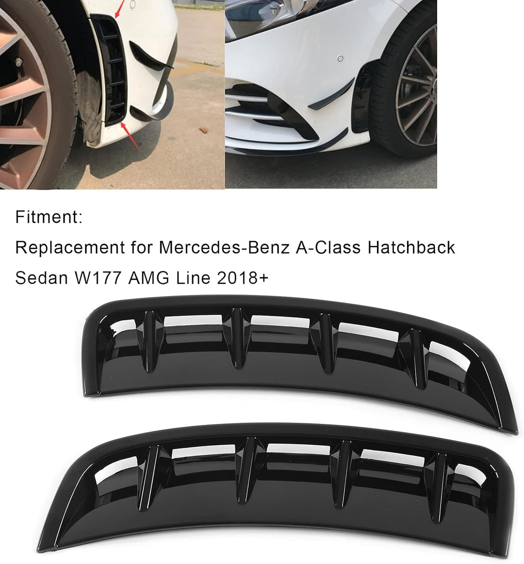 KIMISS Lip Diffusor, Frontstossstange Seitenverkleidung Spoiler Ersatz für A-Klasse Schrägheck Limou