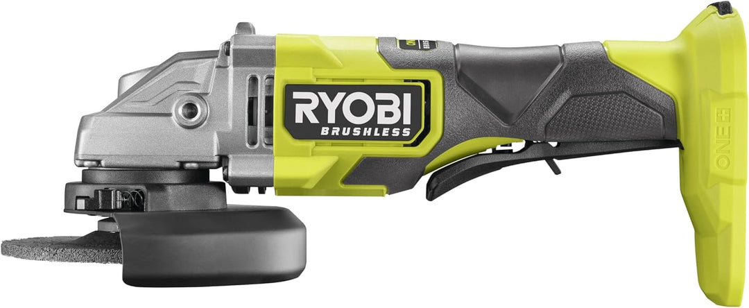 RYOBI 18 V ONE+ Brushless Akku-Winkelschleifer RAG18BL-0, 125mm Scheibendurchmesser, werkzeuglose Sc