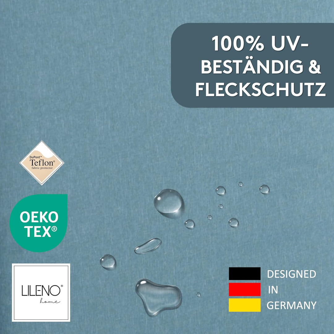 LILENO HOME Gartenstuhl Auflagen als [2er Set - Hochlehner] in Aqua - Bequeme Liegen als Sitzauflage