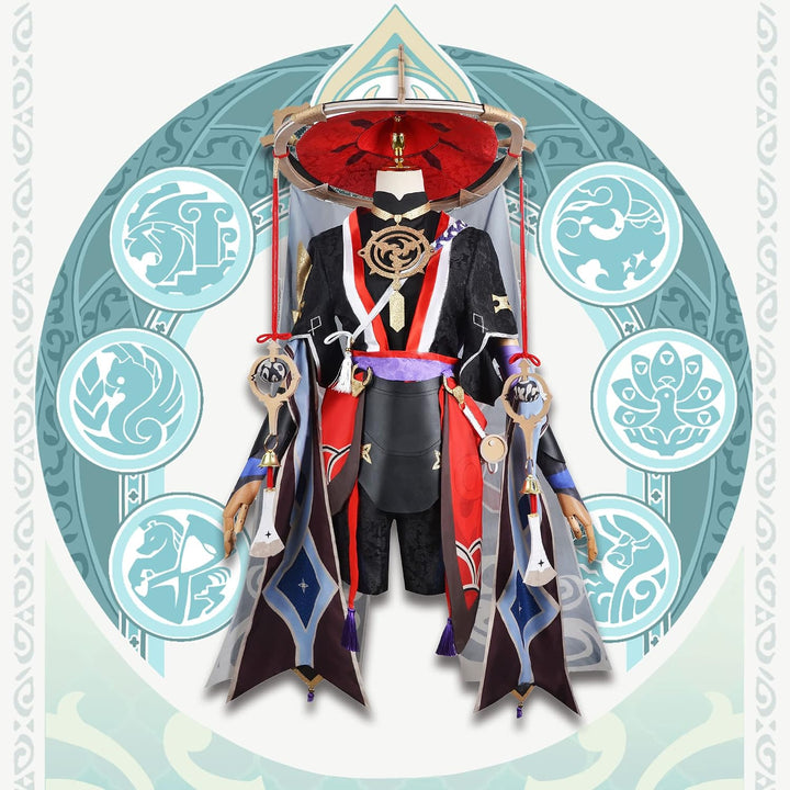 OSIAS Genshin Impact Cosplay Kostüm, verbesserte Version mit hochwertigen Stoffen, Accessoires und P