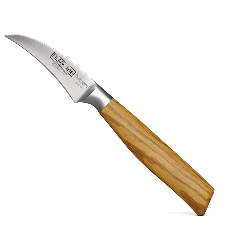 Burgvogel Solingen Tourniermesser 7 cm geschmiedet Olivenholz, Oliva Line, rostfrei, deutsches Schäl