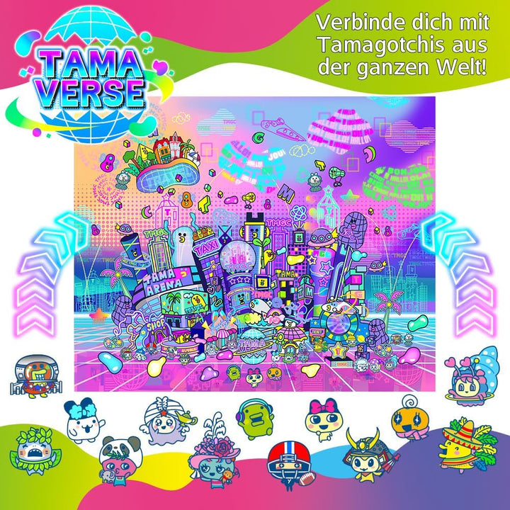 BANDAI- Tamagotchi Uni - Verbundenes Tamagotchi mit Armbanduhr - Virtuelles Haustier - Violett-Model