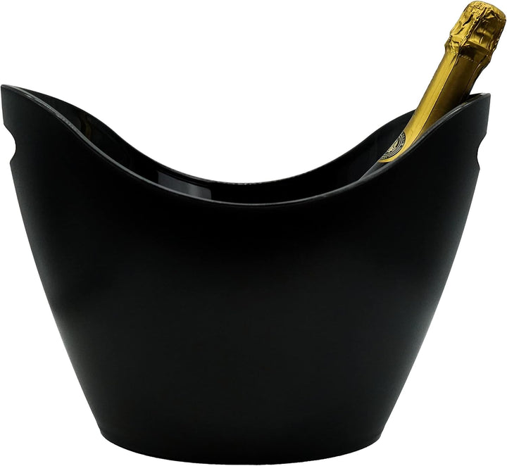 Champagnerkühler - Sektkühler – Flaschenkühler – gross, matt schwarz, elegant, Kunstsstoff, bruchsic