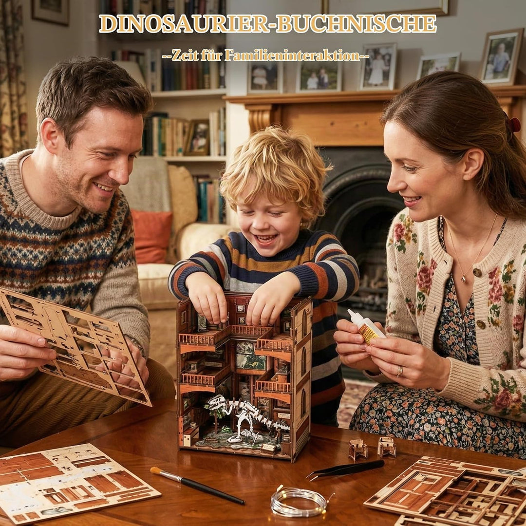 Shrike Book Nook Kit - DIY Miniaturhaus, 3D-Puzzle Buchstütze mit LED-Beleuchtung | Bücherregal &amp; Ha