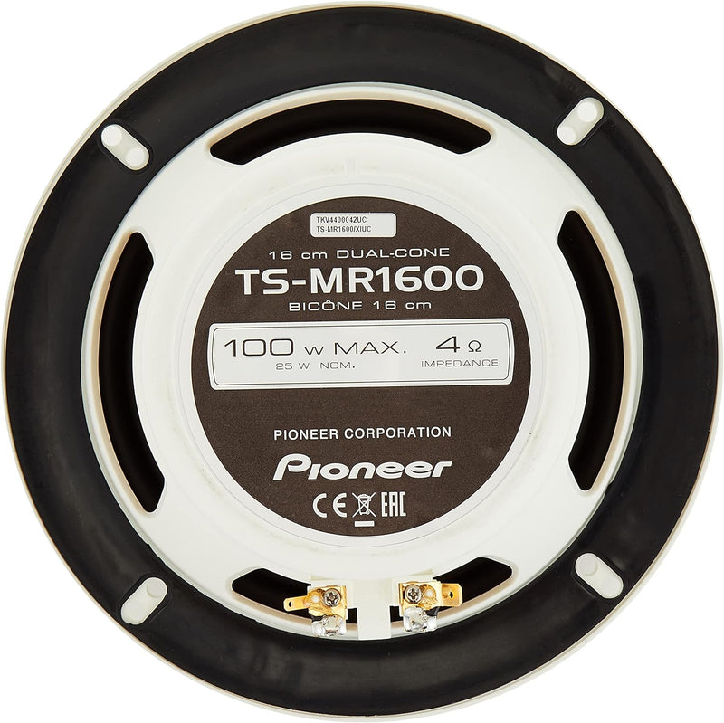 Pioneer TS-MR1600 Marinetauglicher Doppelkonus Outdoor Lautsprecher (100 W), 16 cm, Eingangsnennleis