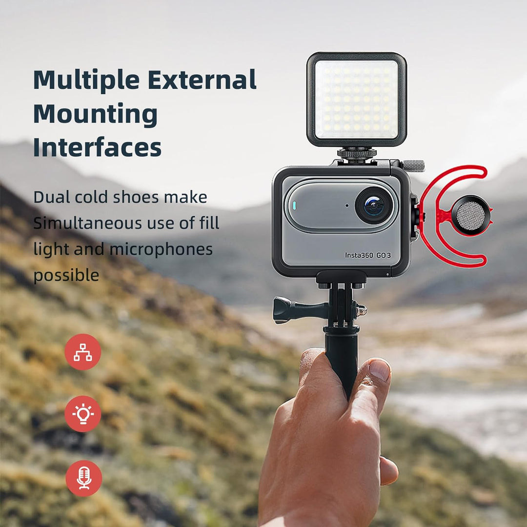 HUAYUWA Aluminium Rahmen Käfig Kompatibel für Insta360 GO3 Metall Durable Gehäuse Käfig Schutzhülle