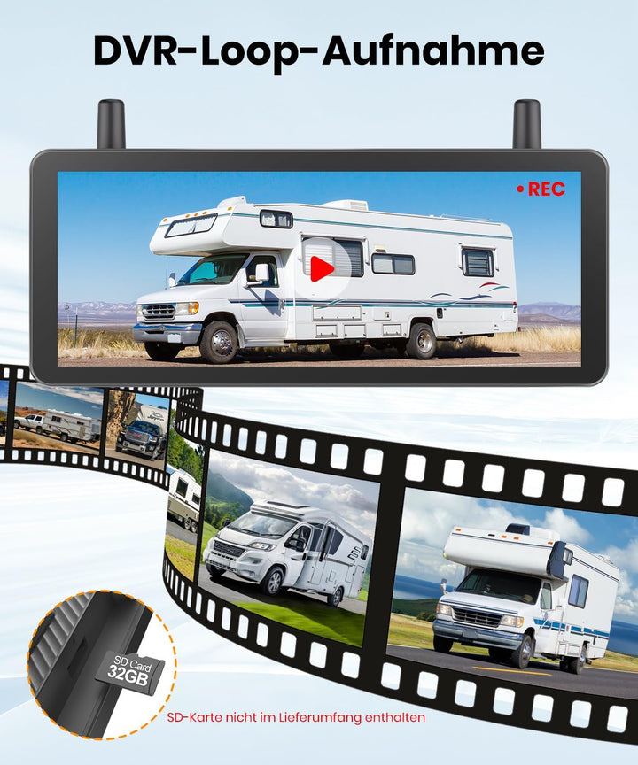 AUTO-VOX 2 Magnetische Solar Rückfahrkamera Kabellose Mit DVR 7.2" AHD 1080P Display: 1 Min Installa