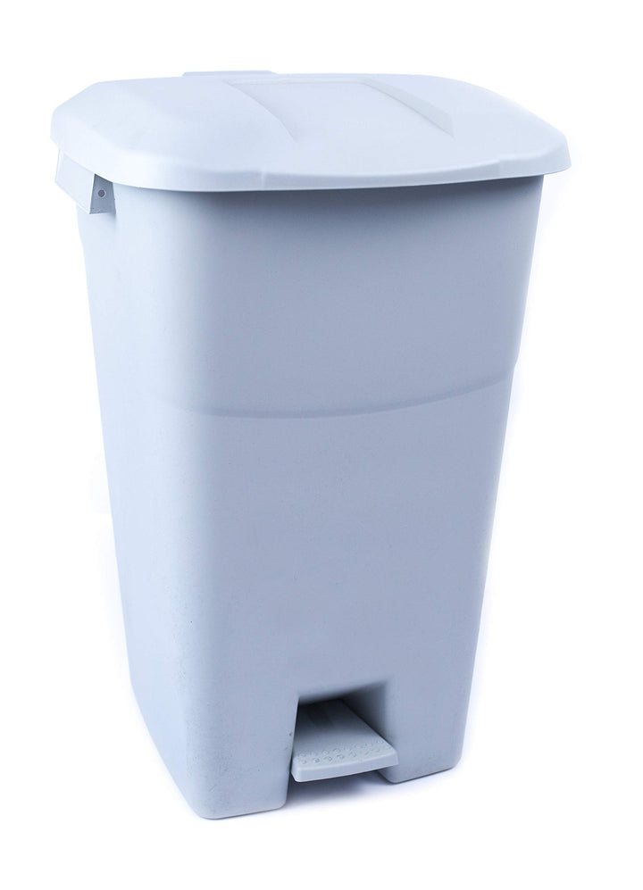 tayg - Abfallbehälter 60 Liter mit Pedal, grauem Untergrund und grauem Deckel Graue Basis Grauer Dec