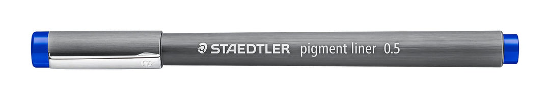 STAEDTLER pigment liner, blau, Linienbreite 0,5 mm, dokumentenechte Pigmenttinte, lange Metallspitze