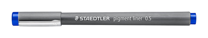 STAEDTLER pigment liner, blau, Linienbreite 0,5 mm, dokumentenechte Pigmenttinte, lange Metallspitze