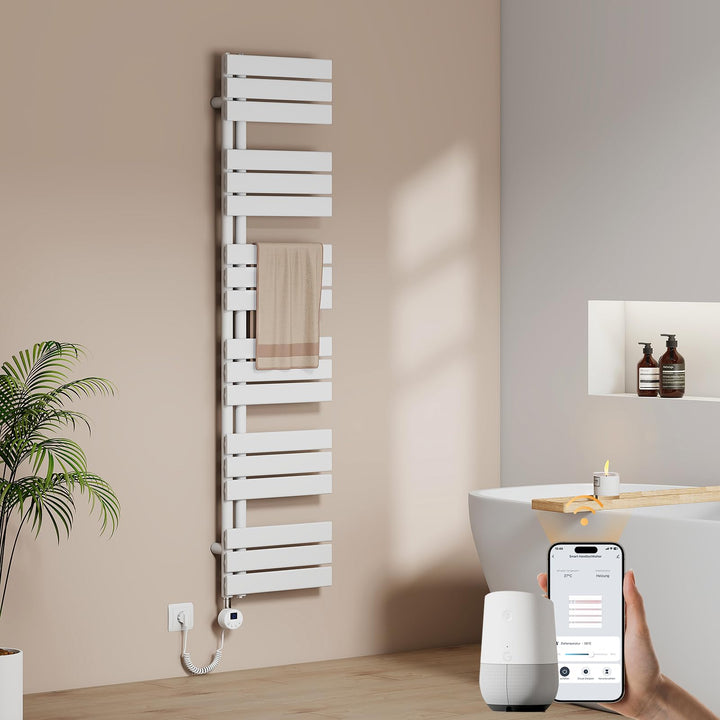 EMKE WiFi Handtuchheizkörper Elektrisch 1599x400 mm - Flach Badheizkörper Elektrisch, Elektrischer H