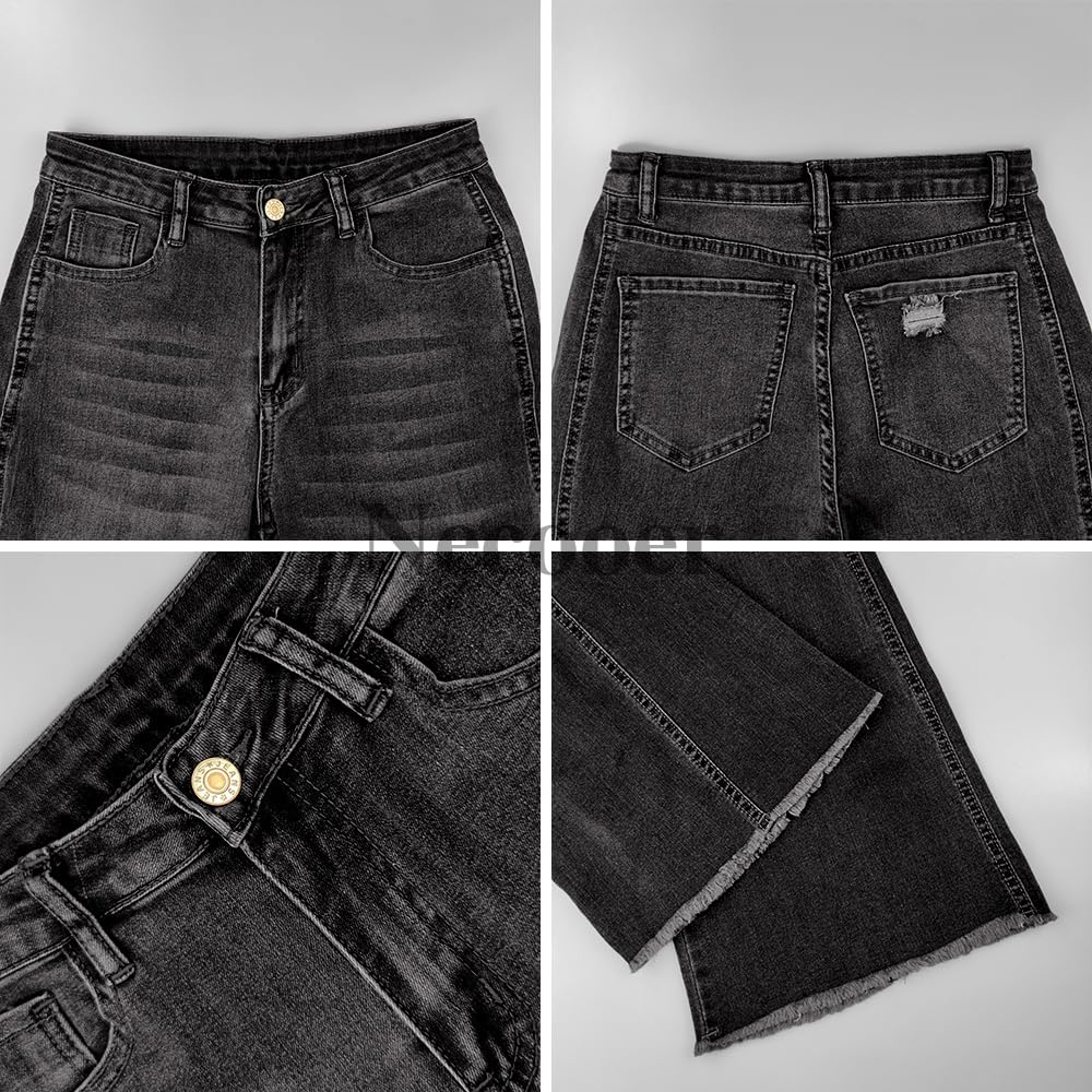 Necooer Distressed Jeans Für Damen Bell Bottom Jeans Für Damen Stretch Skinny Denim Jeans Mit Hoher