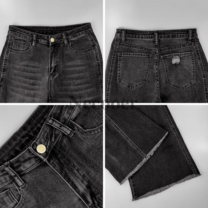 Necooer Distressed Jeans Für Damen Bell Bottom Jeans Für Damen Stretch Skinny Denim Jeans Mit Hoher
