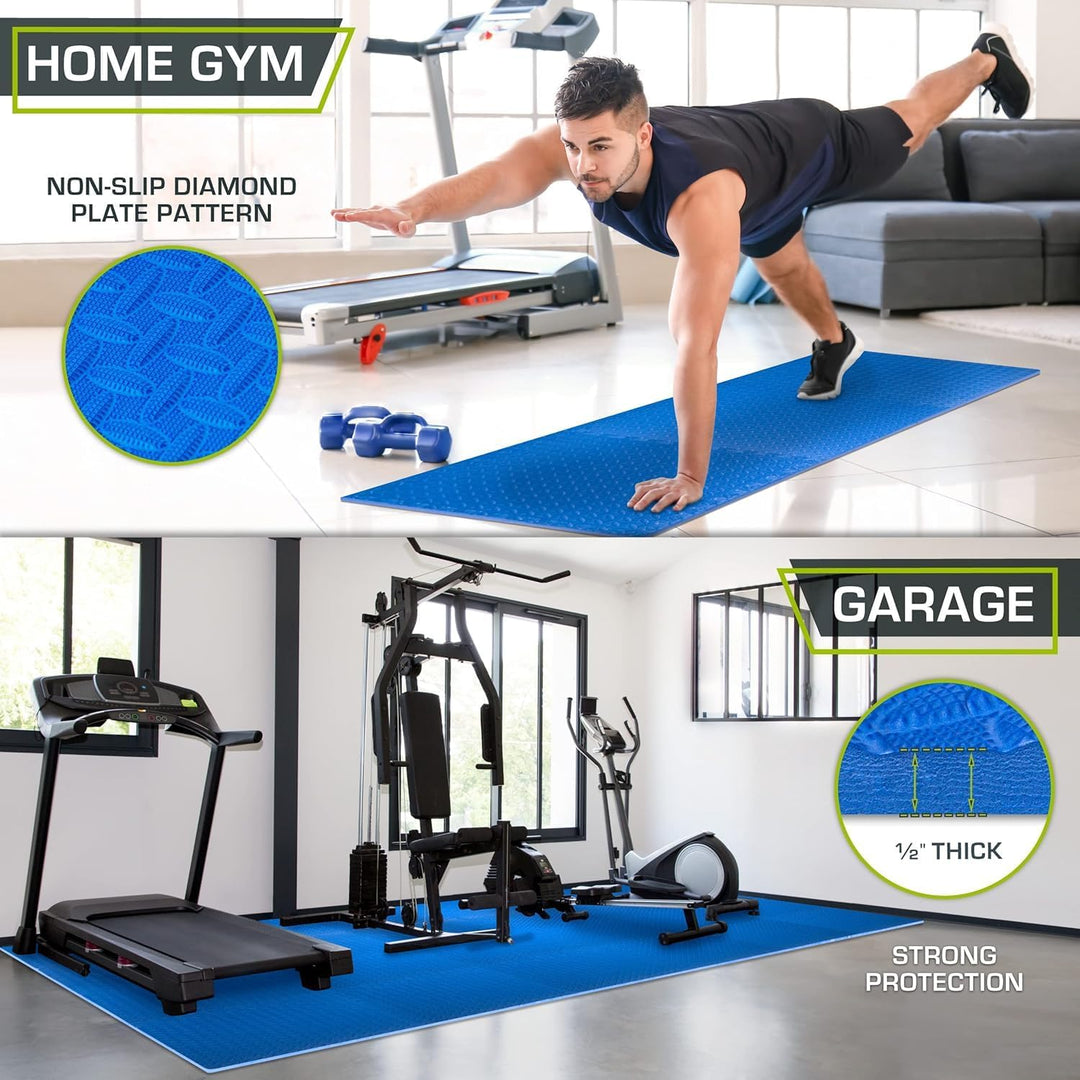 ProsourceFit Puzzle Exercise Mat ½ in, Eva Interlocking Foam Floor Tiles for Home Gym, Mat for Home