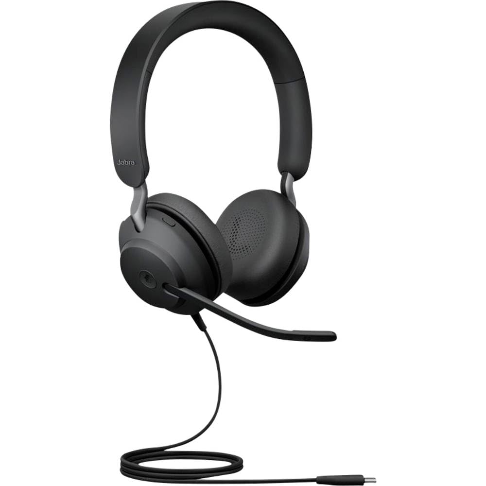 Jabra Evolve2 40 SE - Kabelgebundenes Stereo-Headset mit Geräuschunterdrückung und 3-Mikrofon-Techno