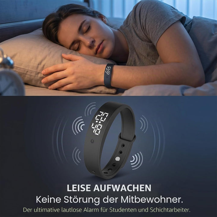 CEWROM Vibrationswecker Armband, Wecker Armband Vibration mit Timer, Vibrationsalarm Erinnerung Uhr,