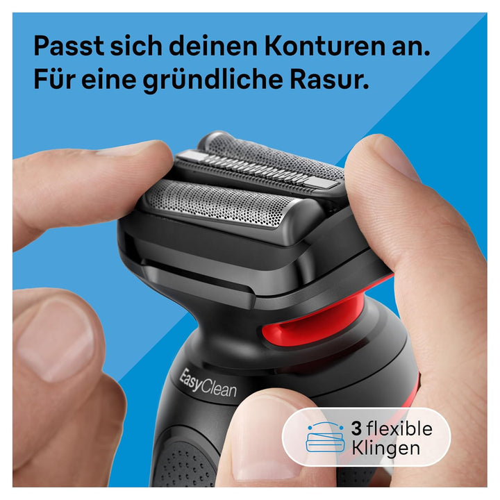 Braun Series 5 Elektrorasierer, EasyClean Rasierer Herren, Wet & Dry, Made in Germany, 51-R1000s, Ro