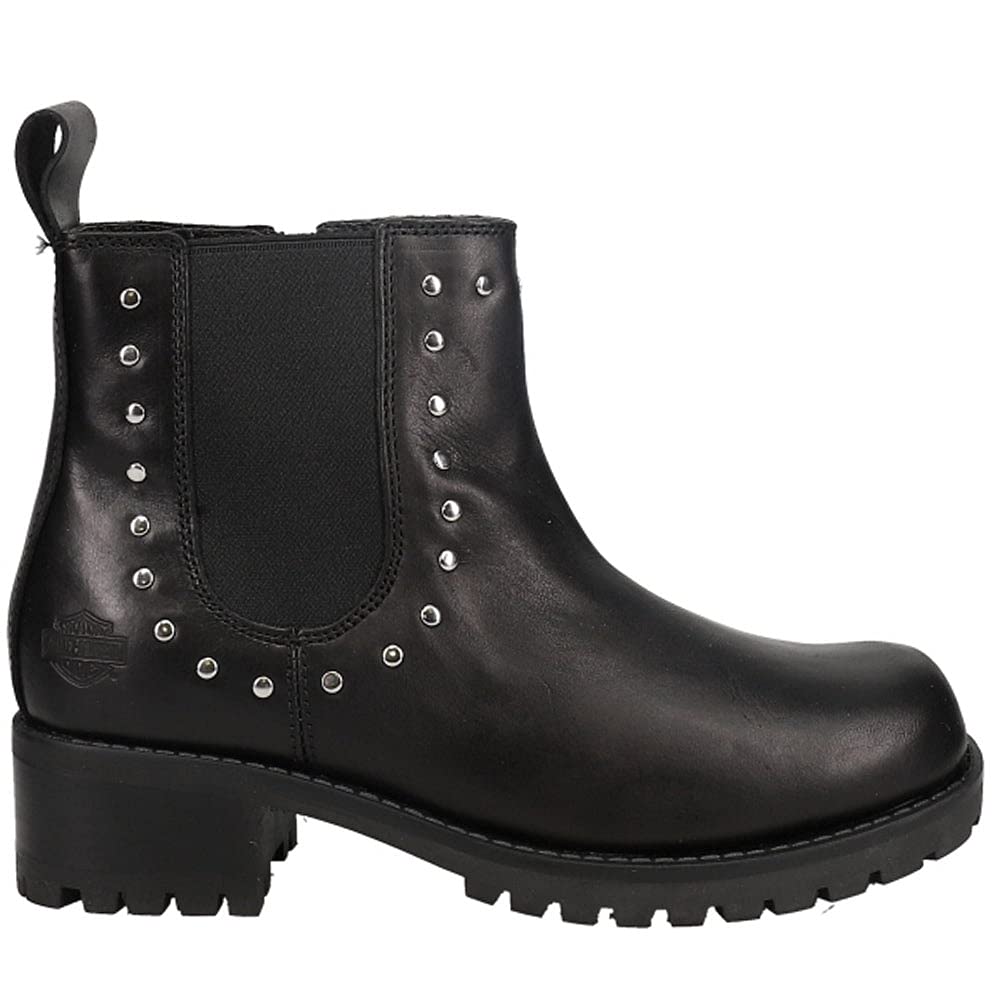 HARLEY-DAVIDSON Damen Ashby Schlupfschuh Stiefel 36 EU Schwarz, 36 EU Schwarz