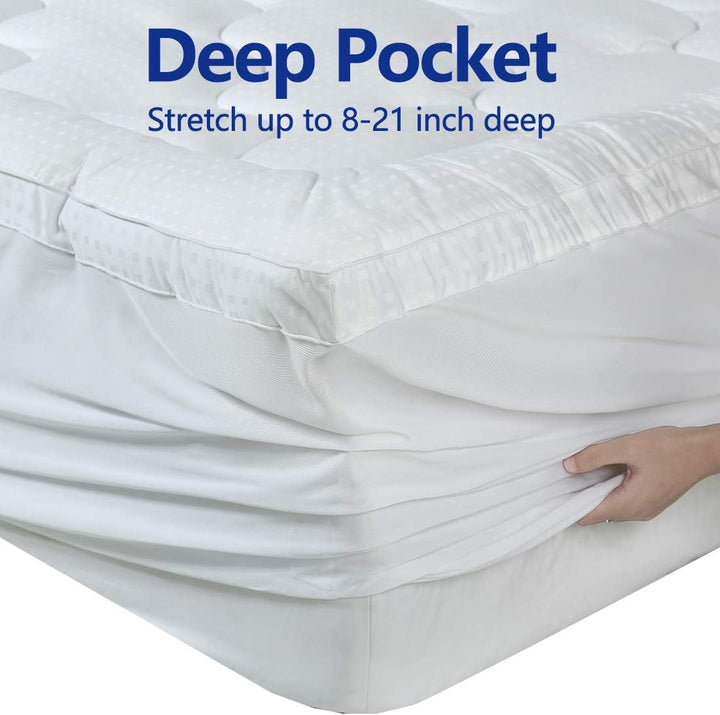 EASELAND Extra Dicke Queen-Size-Matratzenauflage, flauschig, Kissen-Oberseite, Matratzenschoner, Bau