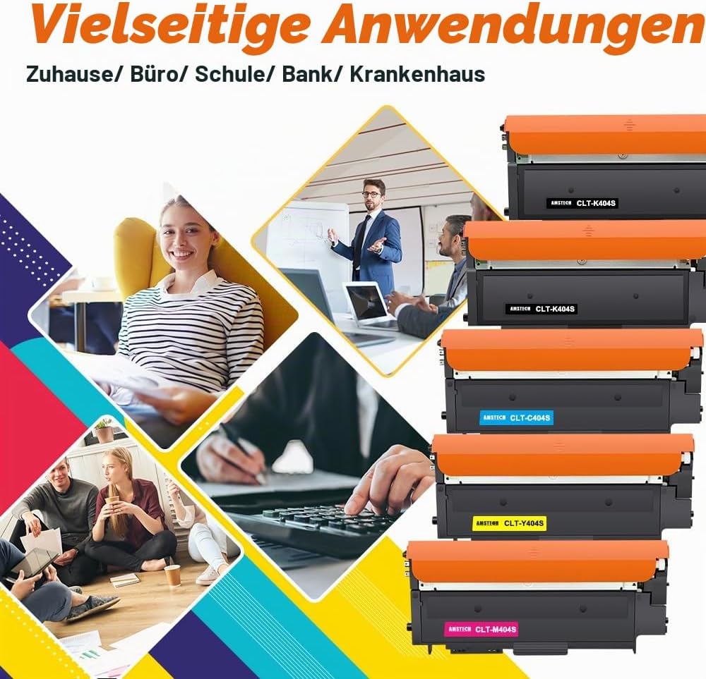5er-Pack Kompatibel CLT-P404C P404C CLT-K404S Multipack Schwarz Toner für Samsung C480W Xpress SL C4