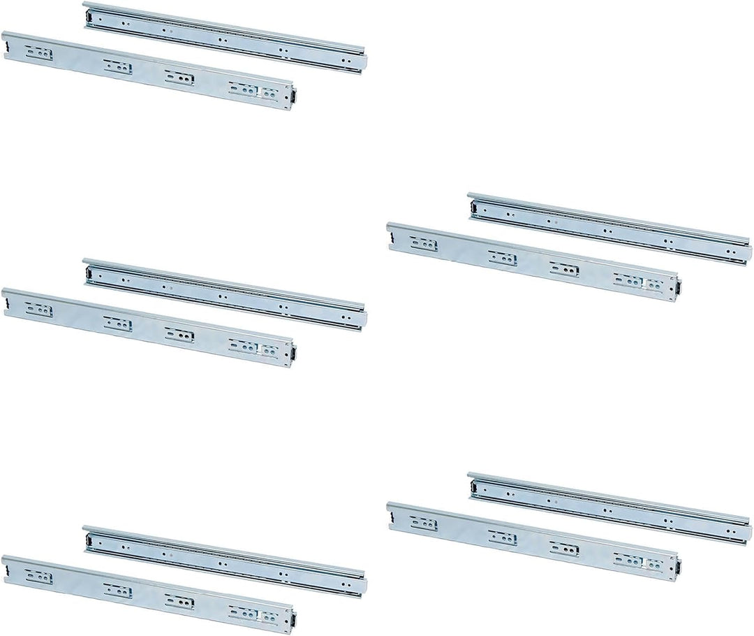 Emuca 3043705 Set Schubladenführungen, vollauszug mit Rollen 45 x 600 mm, Lot von 5, Verzinktem, 600