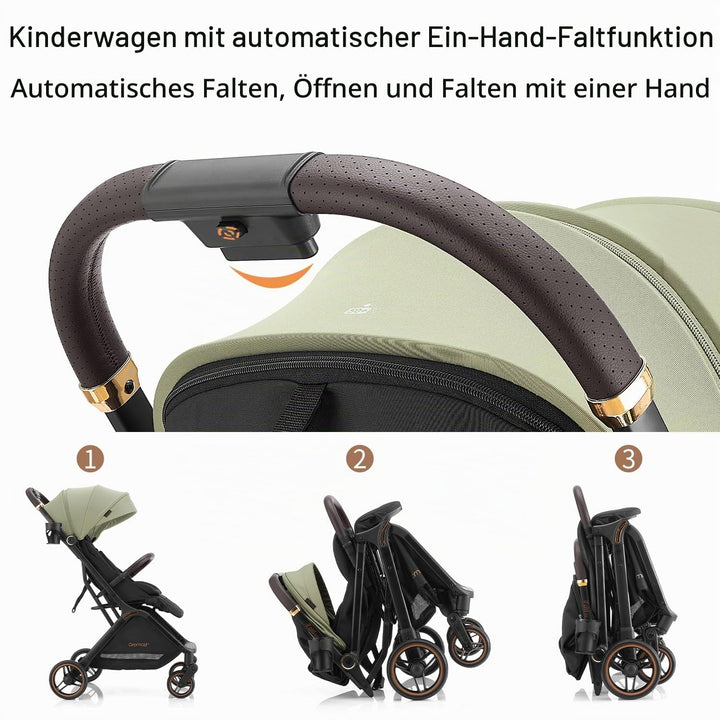 Gromast Gravity faltbarer Baby-Kinderwagen, Tragbarer Reise-Kleinkindbuggy Mit Verstellbarer Rückenl