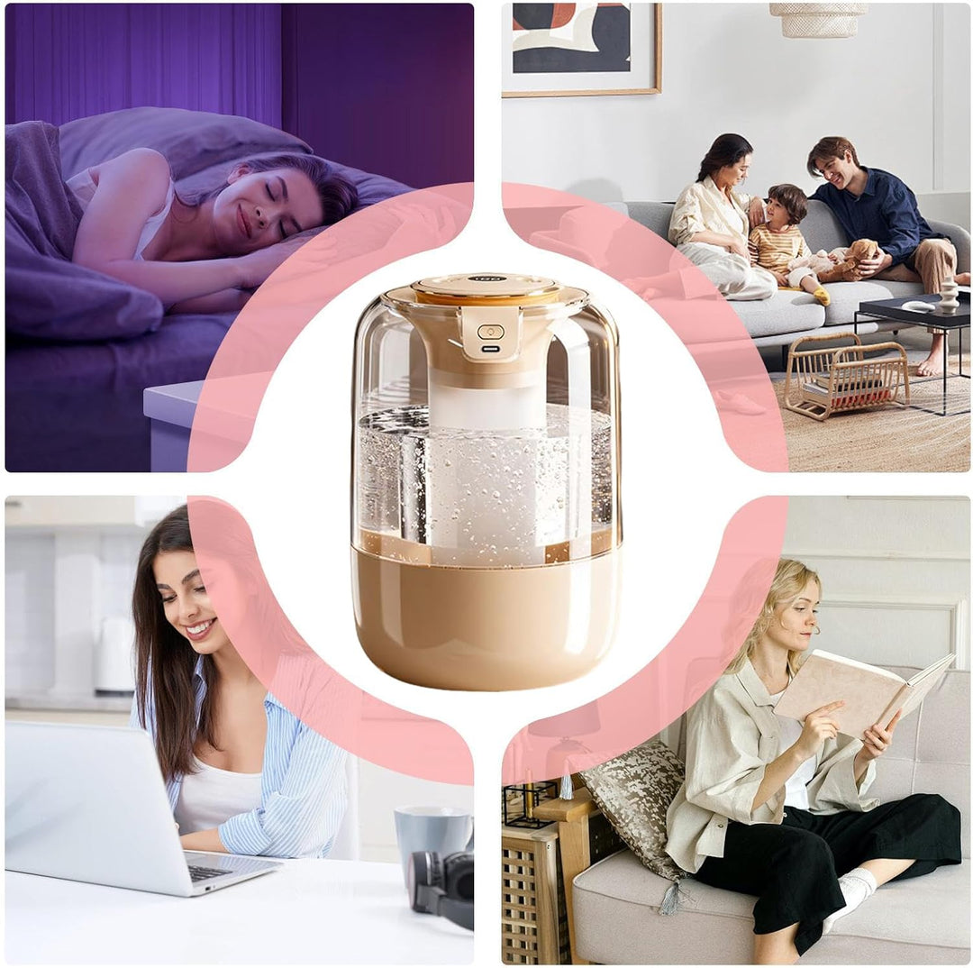 Schlafzimmer Luftbefeuchter,Mit Nachtlicht Und Leiser Betrieb | Für Mit Einstellbarer Nebelstärke,Fü
