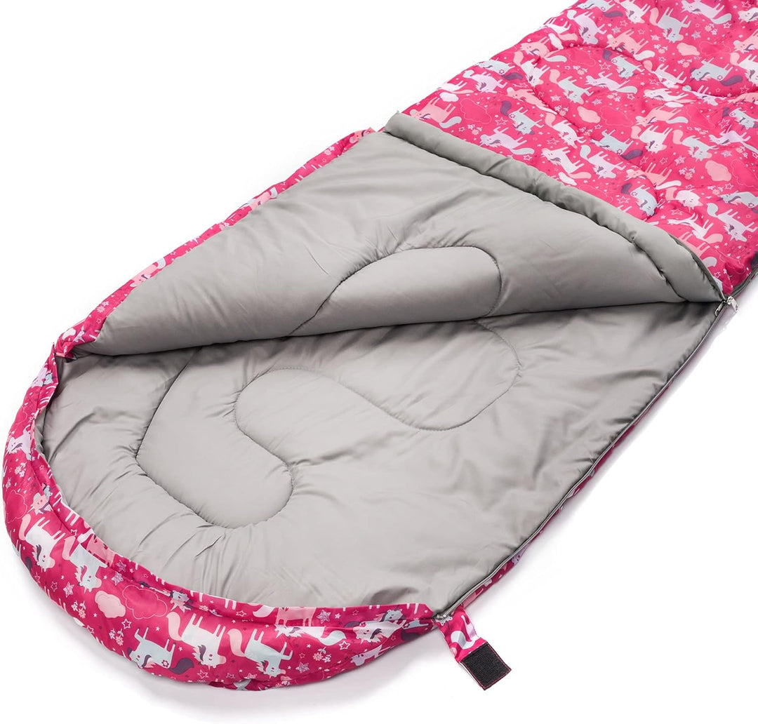 meteor Premium Kinder-Schlafsack mit Rucksack Ultraleicht Kinder Hüttenschlafsack Komfortbel Jugendl