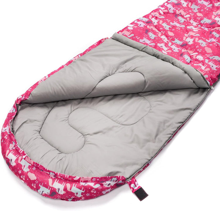 meteor Premium Kinder-Schlafsack mit Rucksack Ultraleicht Kinder Hüttenschlafsack Komfortbel Jugendl