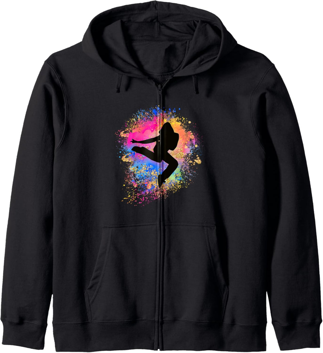 Mädchen Regenbogen Hiphop Tanz Weibliche Strasse Tänzerin Silhouette Kapuzenjacke