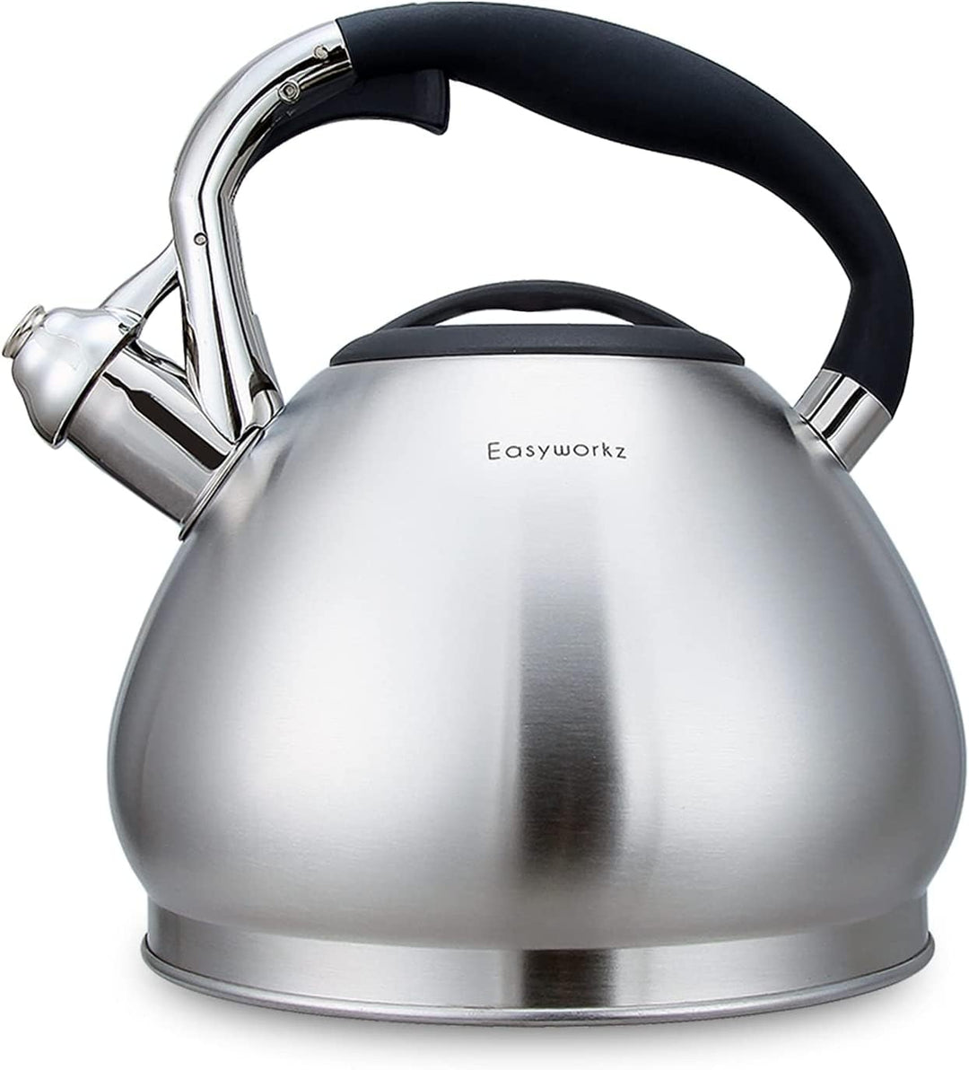 Easyworkz Wasserkessel Induktion Pfeifkessel aus Edelstahl, 2,3 l Teekessel für alle Kochplatten, Fl