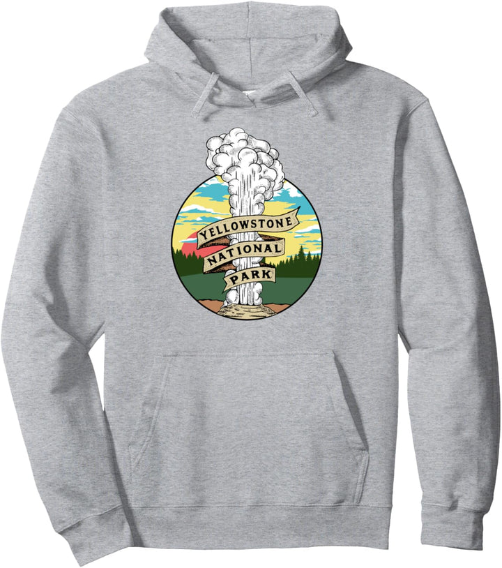 Vintage Old Faithful Yellowstone National Park Graphic Pullover Hoodie