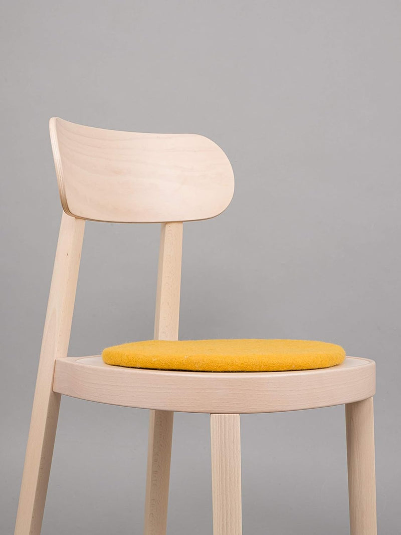 myfelt Flache Filz Sitzauflage, Filz Stuhlauflage - Klara - rund, Ø 36 cm, Senfgelb, Senfgelb