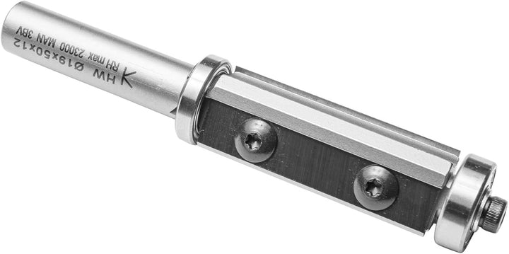 ENT 20327 Wendeplatten Bündigfräser HW, Schaft (S) 12 mm, Durchmesser (D) 19 mm, NL 50 mm, mit Kugel