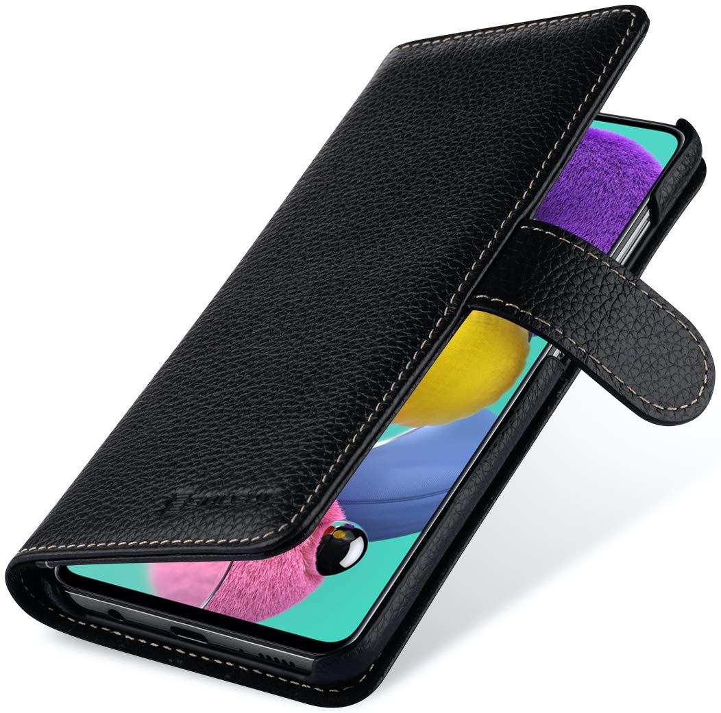 STILGUT Talis kompatibel mit Samsung Galaxy A51 Hülle mit Kartenfach aus Leder, Wallet Case, Lederhü
