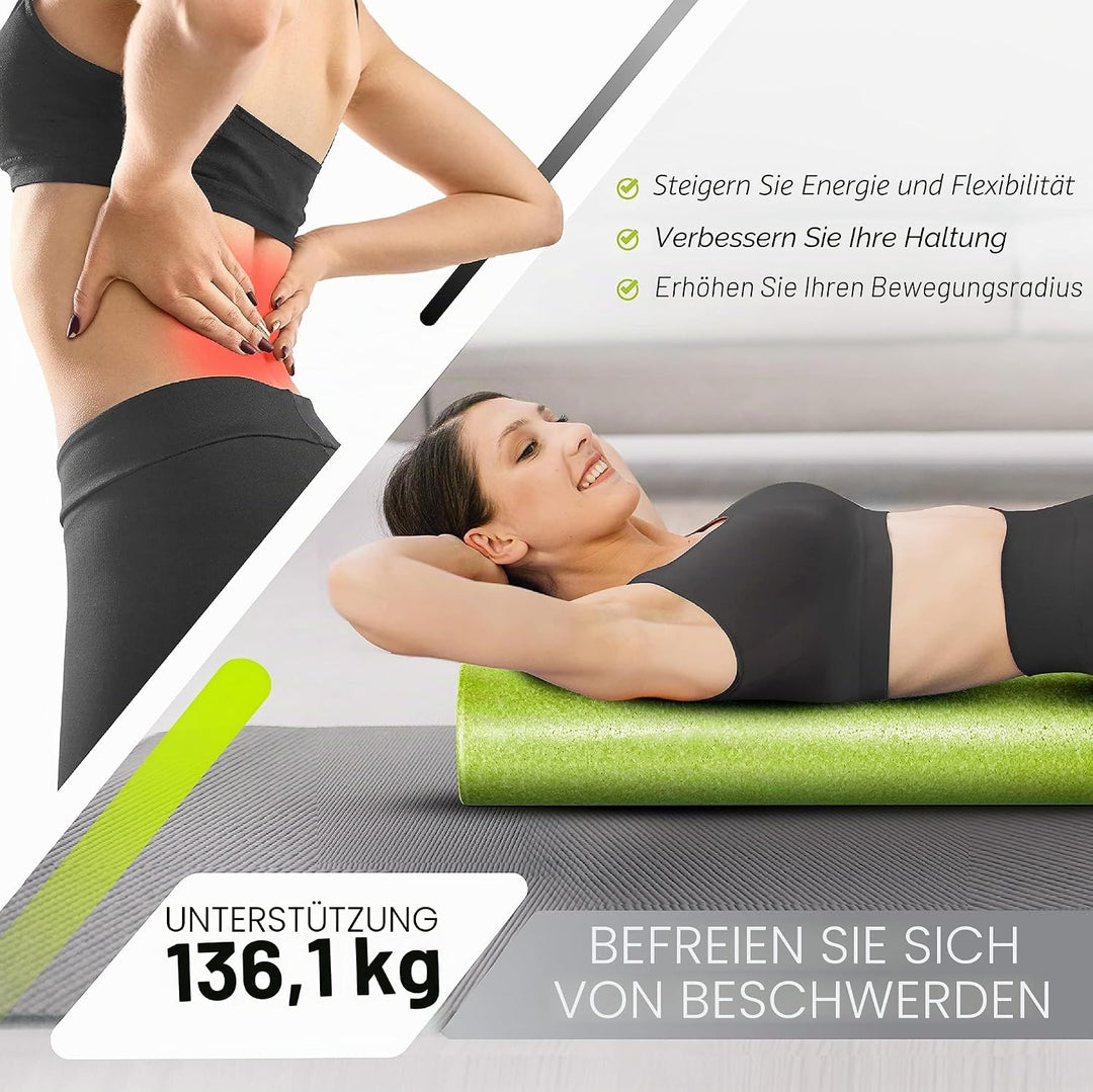 Yes4All Hochdichter EPP Runder Rücken-Foam Roller, Trainingsrolle für Yoga, Pilates &amp; Dehnen – 30, 4