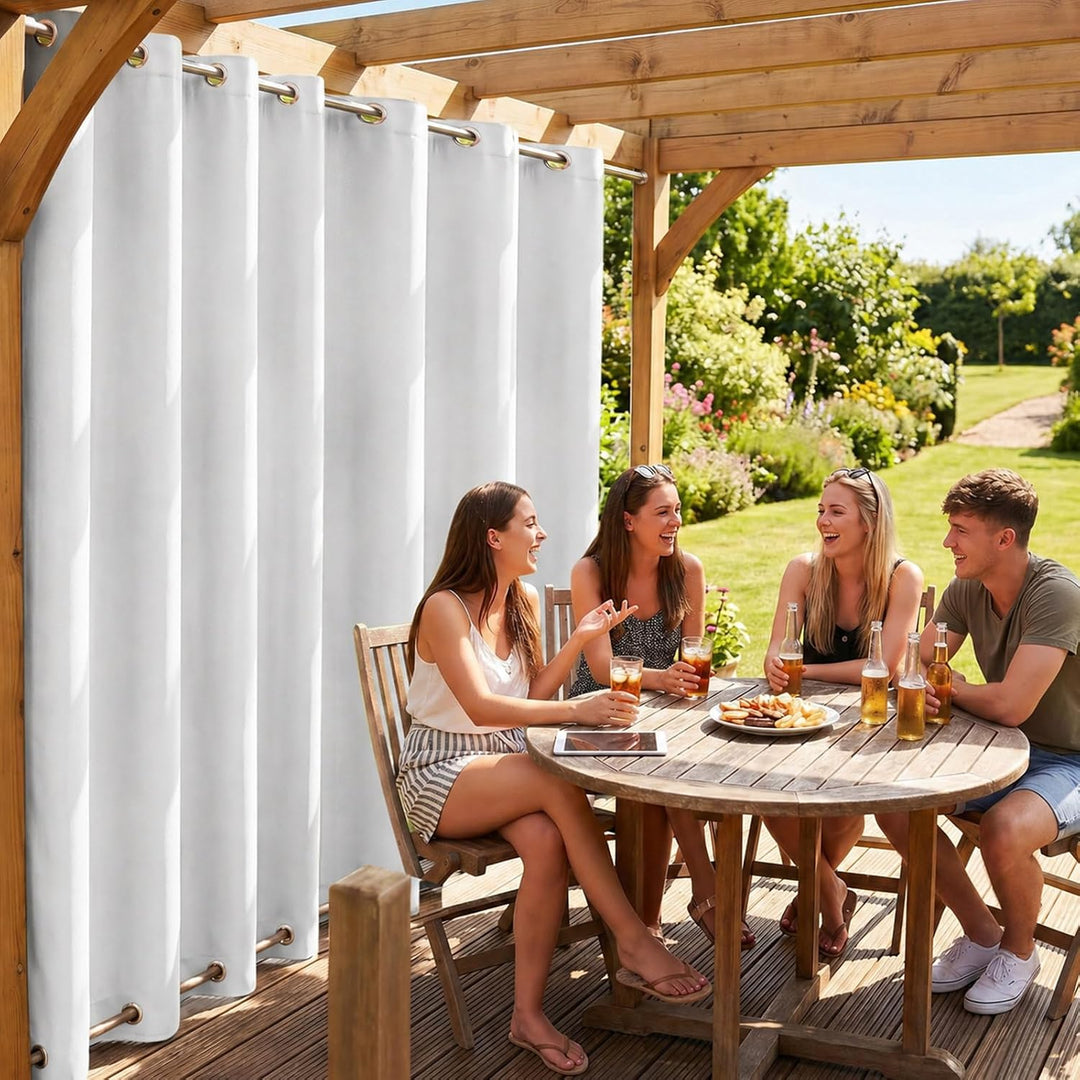 Rosnek Outdoor Vorhang Wetterfest Winddicht, Extra Breit Blickdicht Vorhänge mit Ösen Oben &amp; Unten,