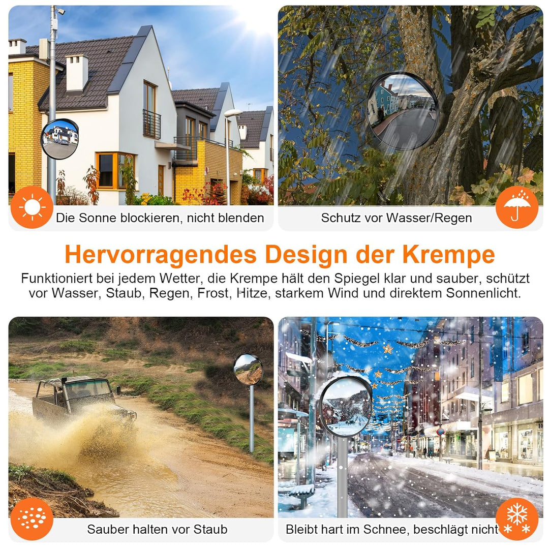 moveland Konvexer Verkehrsspiegel für Garage Zufahrt Park -Verkehrsspiegel Aussenbereich - Verkehrss