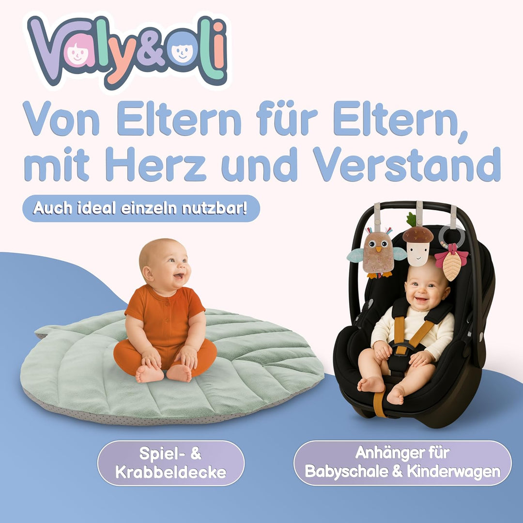Valy&Oli® Spielbogen Baby XXL - Extra Weiche Spieldecke Baby inkl. 5 Höhenverstellbaren Sensorischen