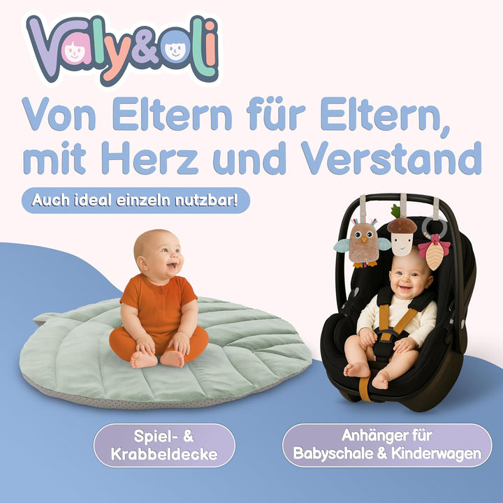 Valy&Oli® Spielbogen Baby XXL - Extra Weiche Spieldecke Baby inkl. 5 Höhenverstellbaren Sensorischen