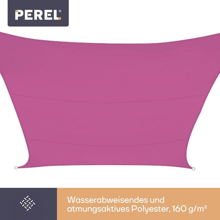 Perel GSS4430FU Sonnensegel - Rechteckig, Fuchsia, 400 x 300 x 0.2 cm, Fuchsia