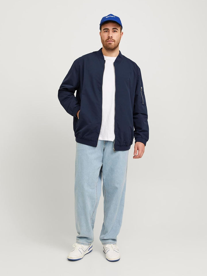 Herren JACK & JONES Leichte Bomber Jacke Plus Size | College Übergangs Blouson | Grosse Übergrössen