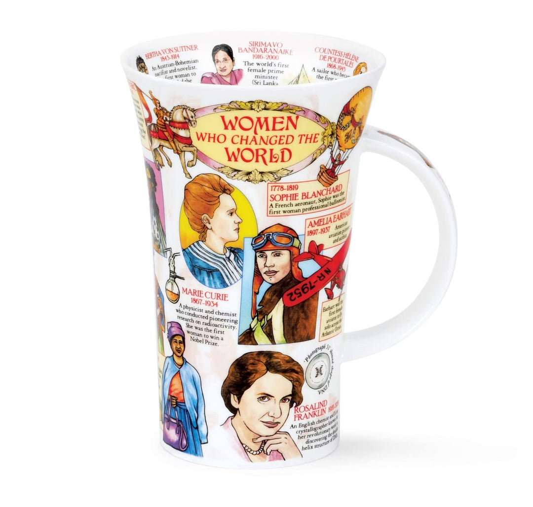 GL-WWCW-XX Tasse aus feinem Knochenporzellan, Motiv: "Women Who Changed The World", Henley-Form, 0,6