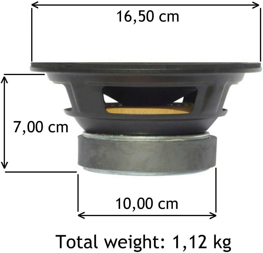 1 WOOFER MASTER AUDIO CW651/4 Lautsprecher von 16,50 cm 165 mm 6,5" mit 60 watt rms und 120 watt max